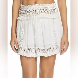 Surf Gypsy White Crochet Mini Skirt